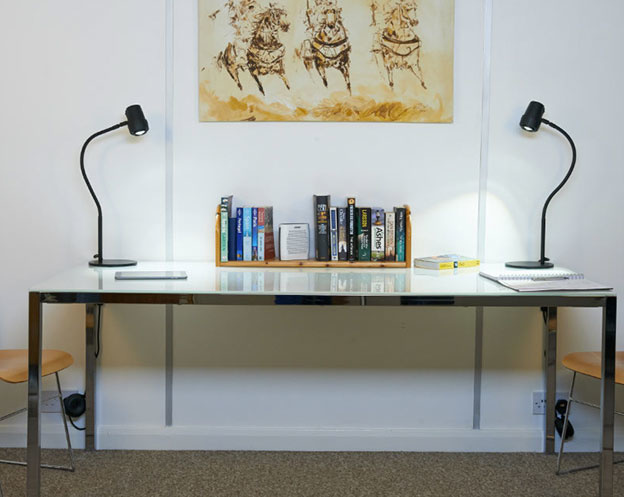 Alex Varifocus Table Reading Lights - On Desk